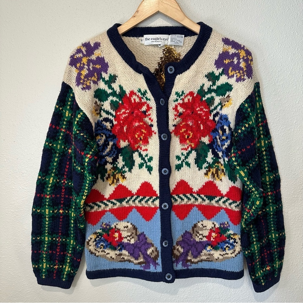 The Eagle’s Eye Vintage 100% Shetland Wool Cardigan